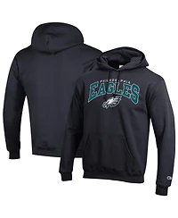 Champion Men's Black Philadelphia Eagles Power Blend Arch over Logo Hoodie