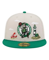 New Era Men's Tan/Kelly Green Boston Celtics Localized City Icon 59FIFTY Fitted Hat