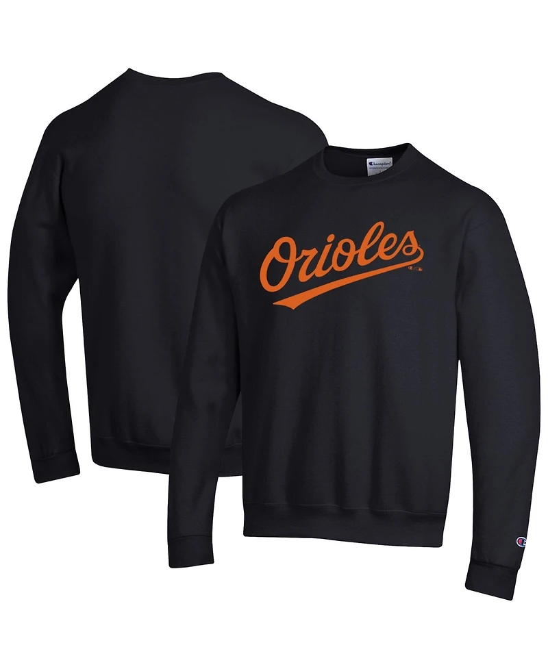 Champion Men's Black Baltimore Orioles Powerblend Wordmark Sweatshirt