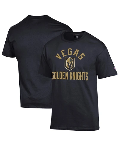 Champion Men's Black Vegas Golden Knights Primary Logo Jersey T-Shirt
