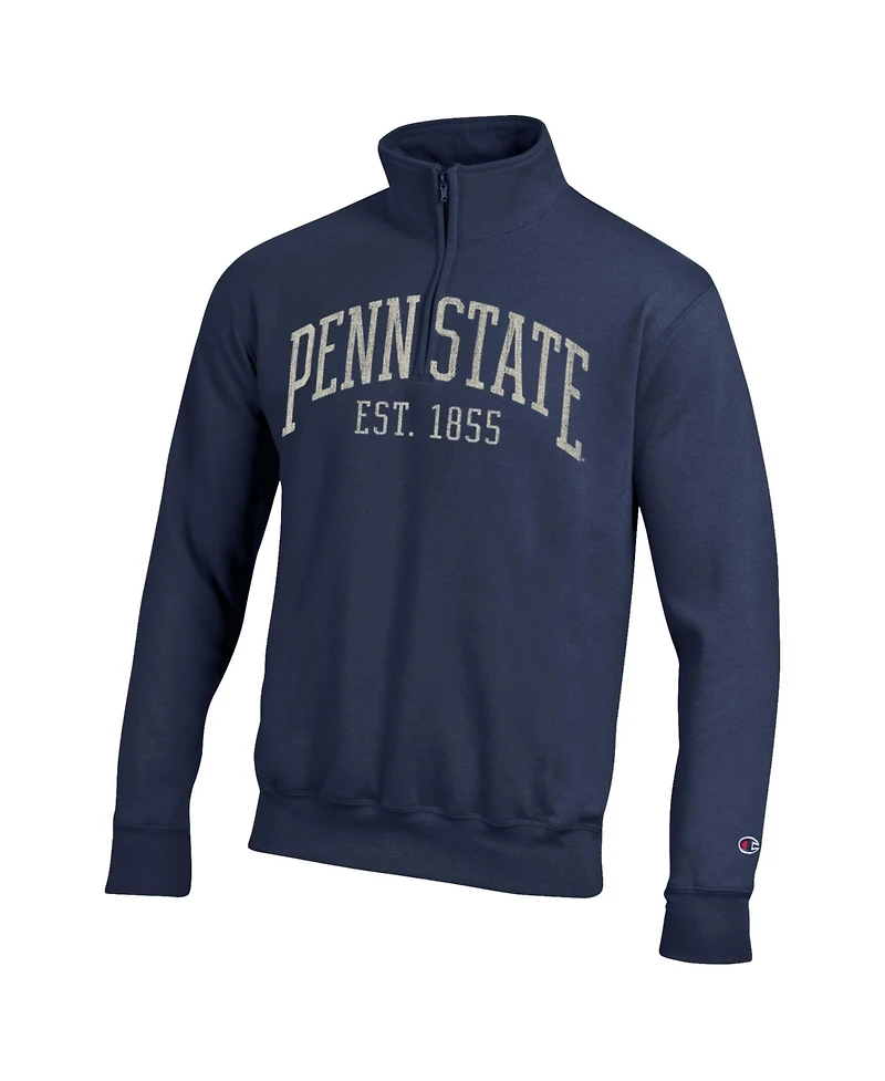 Champion Men's Navy Penn State Nittany Lions Powerblend Quarter-Zip Pullover Sweatshirt