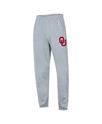 Champion Men's Heather Gray Oklahoma Sooners Powerblend Banded Fleece Sweatpants