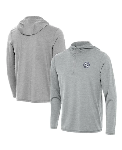Antigua Men's Heather Gray Motor City Golf Club Tidy Quarter-Zip Hoodie