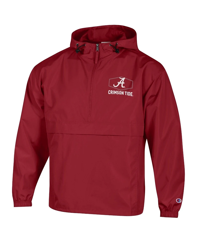Champion Men's Crimson Alabama Tide Delay Packable Half-Zip Jacket