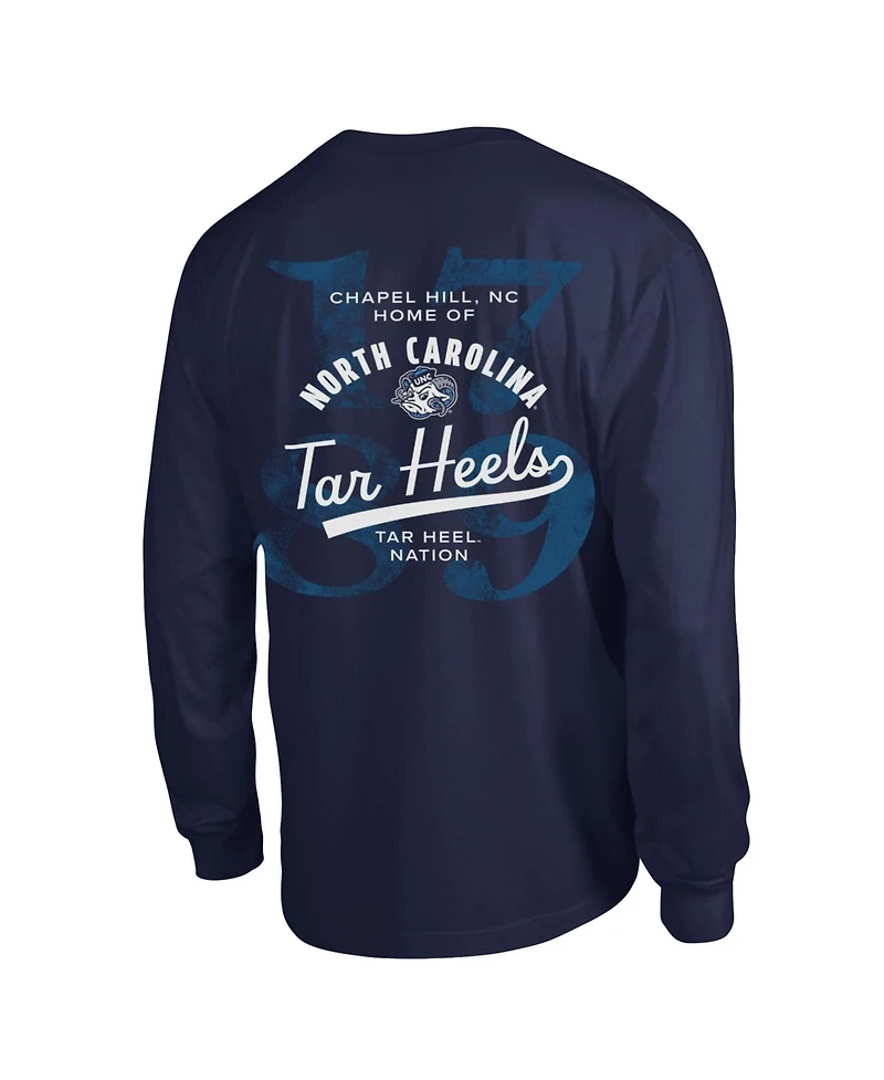 Champion Men's Navy North Carolina Tar Heels Laminated All-Star Long sleeves T-Shirt
