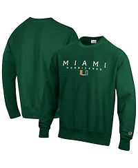 Champion Men's Green Miami Hurricanes Relentless Reverse Weave Sweatshirt