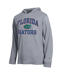 Champion Men's Heather Gray Florida Gators High Motor All-Star Long sleeves Hooded T-Shirt