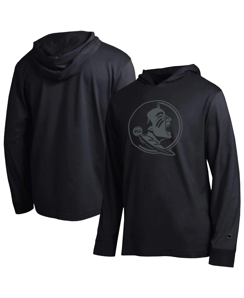 Champion Men's Black Florida State Seminoles Tonal All-Star Long sleeves Hooded T-Shirt