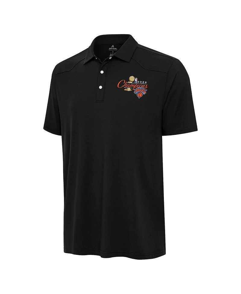 Antigua Men's Black New York Knicks 2026 Nba Finals Champions Official Western Polo Shirt