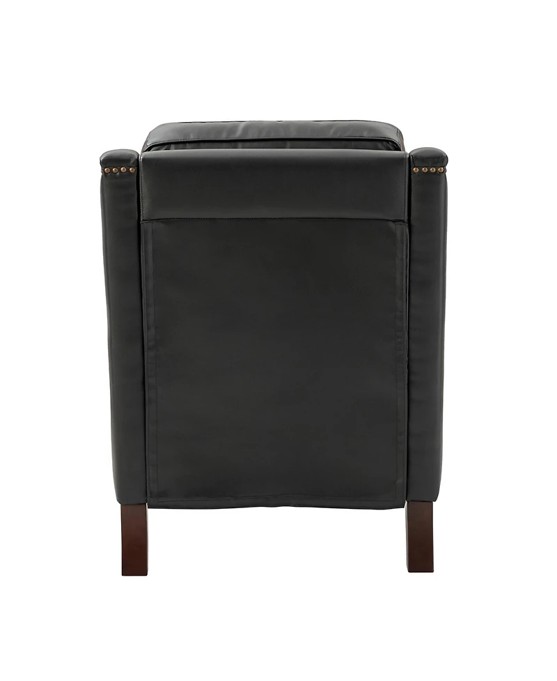 Hulala Home Traditional Pascual 27.56" Wide Genuine Leather Arm Chair with Rubber Wood Legs