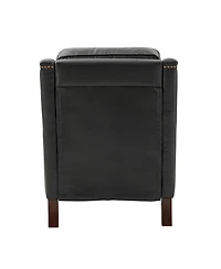 Hulala Home Traditional Pascual 27.56" Wide Genuine Leather Arm Chair with Rubber Wood Legs