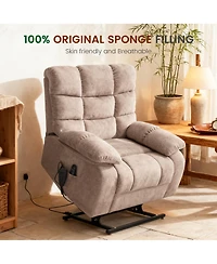 Clihome Lift Recliner Chair Heat Massage Dual Motor Infinite Position Up to 350 Lbs Large Electric Power