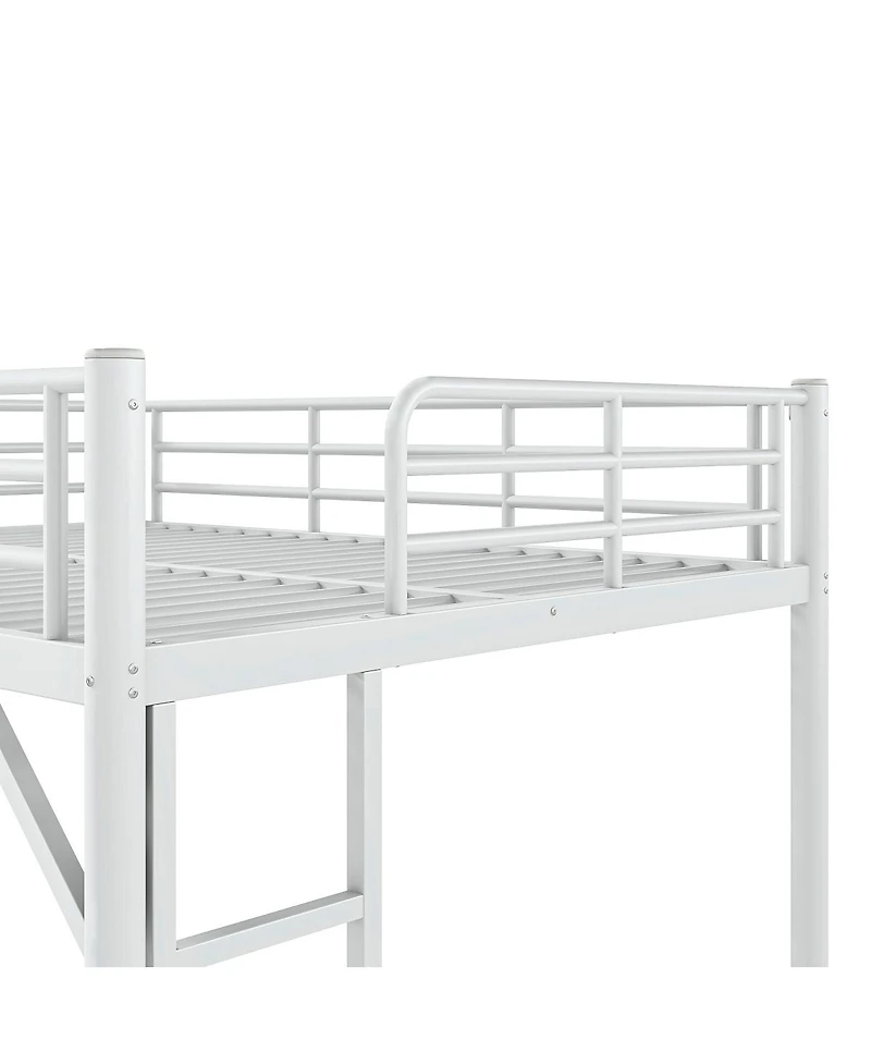 Streamdale Furniture Full Size Metal Loft Bed with Ladder and Guardrails