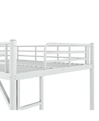 Streamdale Furniture Full Size Metal Loft Bed with Ladder and Guardrails