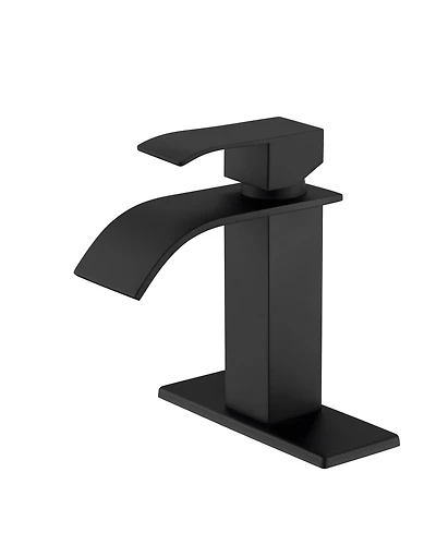 Thirtypeachy Single Handle Waterfall Bathroom Sink Faucet, Stainless Steel Vanity Basin Mixer Tap