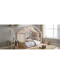 Streamdale Furniture Velvet Canopy Bed with Upholstered Side Panels