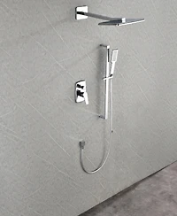Thirtypeachy Wall-Mounted Shower System with Rain Shower Head, Hand Shower and Slide Bar, Self-Cleaning Nozzles