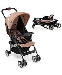 Toddler Travel Stroller for Airplane with Adjustable Backrest and Canopy