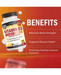 BioSchwartz Vitamin D3 5000 Iu 125 mcg Chewable Tablets, 90 Count