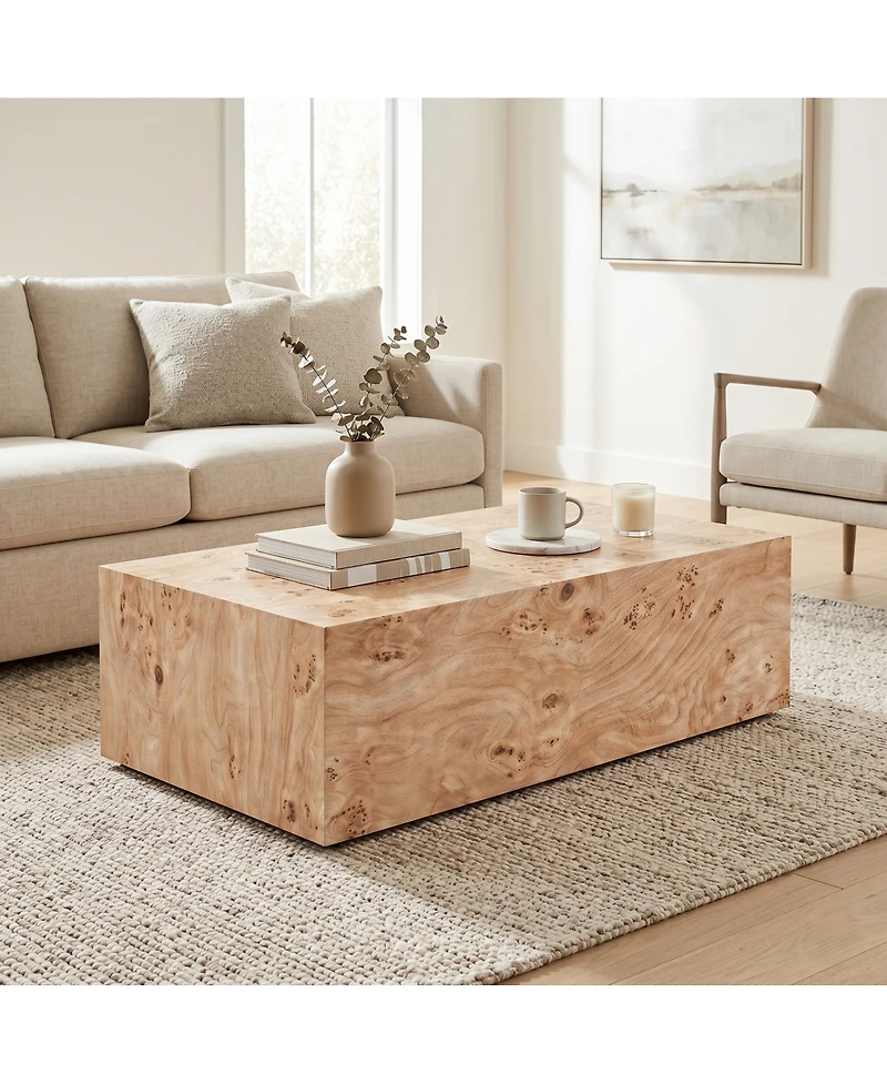 Streamdale Furniture Wood-Grain Mdf Square Coffee Table / Side Table (39.4)