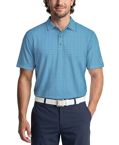 Pga Tour Men's Essential Geo Printed Regular-Fit Polo Shirt
