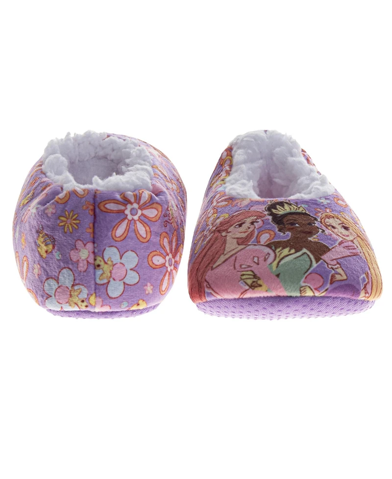 Disney Girls ( size 5-12 ) Princess Design Cozy Interior Cushioned Plush Toddler and Little Kid