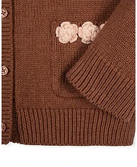 Hope & Henry Little and Big Girls' (Xxs-l) Organic Rosette Pocket Cardigan Sweater