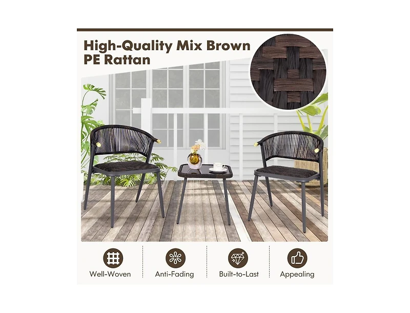 Boyel Living Patio Rattan Furniture Set for Backyard Poolside