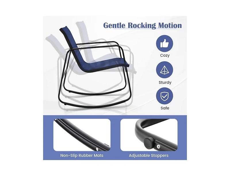 Boyel Living 4 Piece Patio Rocking Set with Glass
