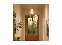 Tribesigns 3-Light Pendant Lighting Fixtures with Adjustable Hanging Cords, Hammered Glass Globe Shades