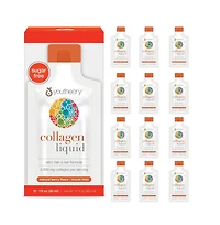 Youtheory Collagen Liquid 5000 Milligram Hydrolyzed Collagen Peptides Supports Hair, Nail, Joint and Bone Health 1 Ounce Single Serve Packet, 12 Pack