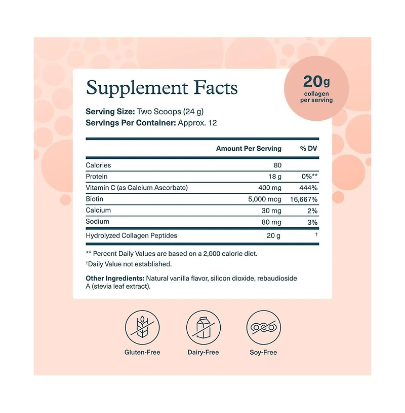 Youtheory Collagen Powder Premium Collagen Supplement with Vitamin C and Biotin For Healthy Hair, Nails, Skin and Joints Vanilla 10 Ounce