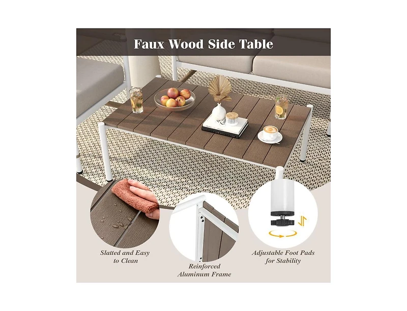 Boyel Living Patio Loveseat Sofa with Coffee Table Set with Thick Cushions
