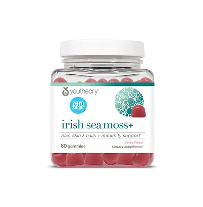 Youtheory Zero Sugar Irish Sea Moss Gummy 60 Count