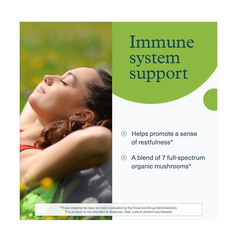 Youtheory Mushroom Immune Complex Immune Support Supplement 60 Vegetarian Capsules