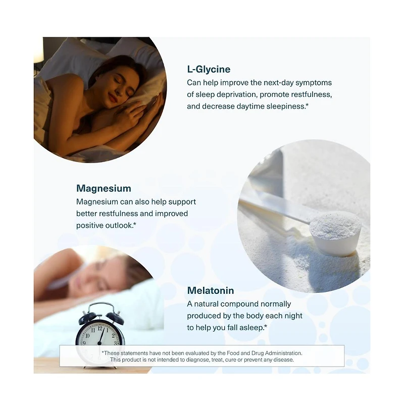 Youtheory Sleep Nighttime Powder Calm and Relaxation Support Melatonin, Magnesium, L-Theanine and L-Glycine Dairy, Soy, Gluten Free 6 Ounce