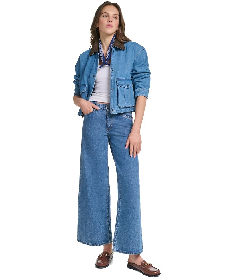 Levi's Women's Cropped Cotton Corduroy-Collar Barn Jacket