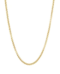 Italian Silver Solid Box Chain Necklace in 18k Gold-Plated Sterling Silver