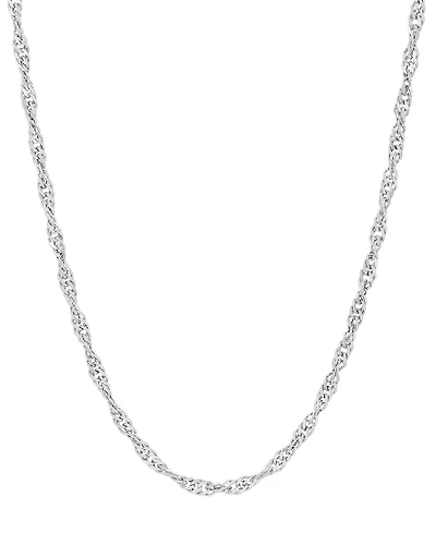Italian Silver Solid Singapore Chain Necklace in Sterling Silver