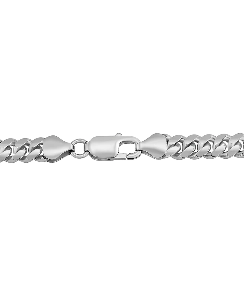 Italian Silver Solid Cuban Chain Necklace in Sterling Silver