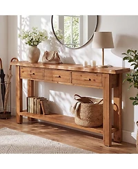 Tribesigns Extra Long Console Table with Storage, Narrow Wooden Sofa Table
