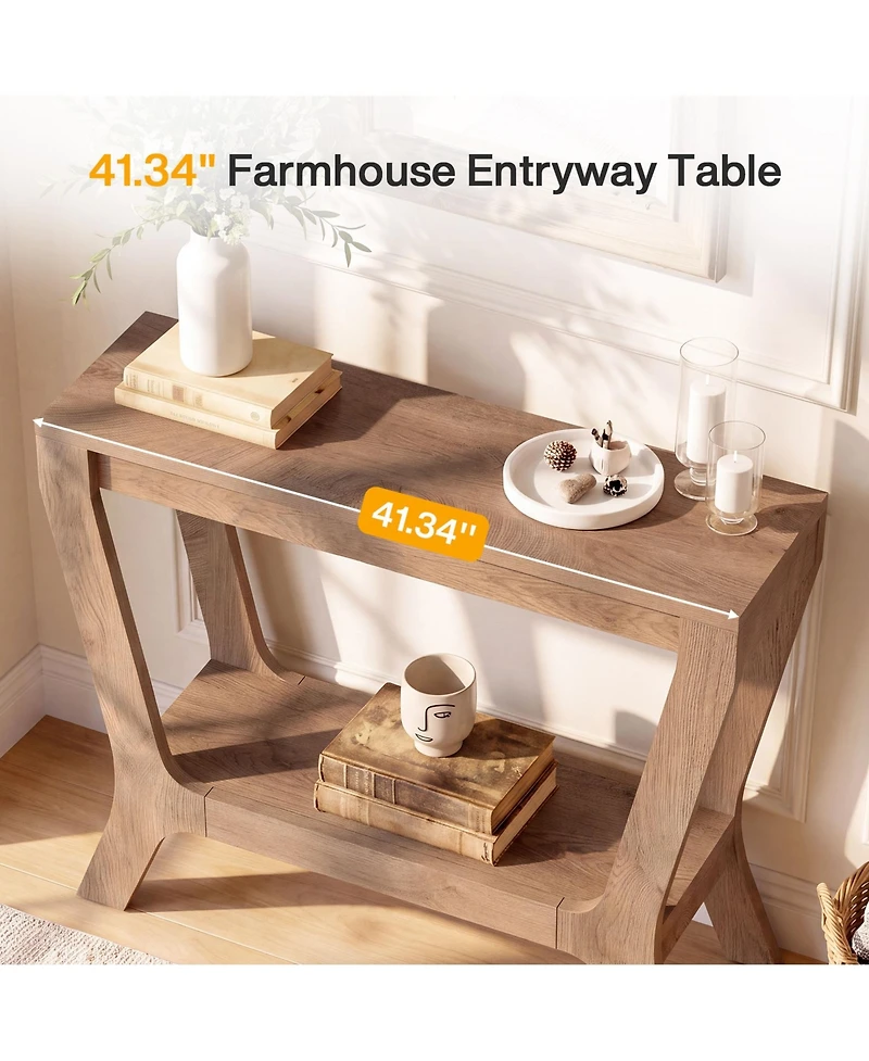 Tribesigns Solid Console Table, Farmhouse Wood Entryway Sofa Table