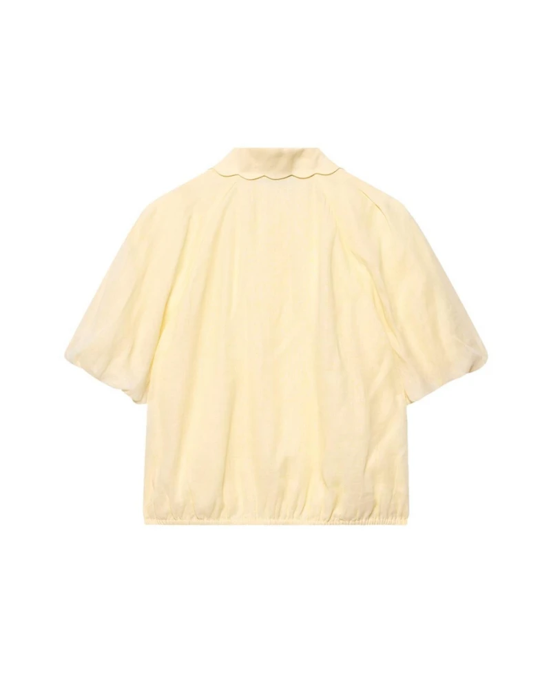 Mint Velvet Women's Ramie Short-Sleeve Puff-Sleeve Blouse