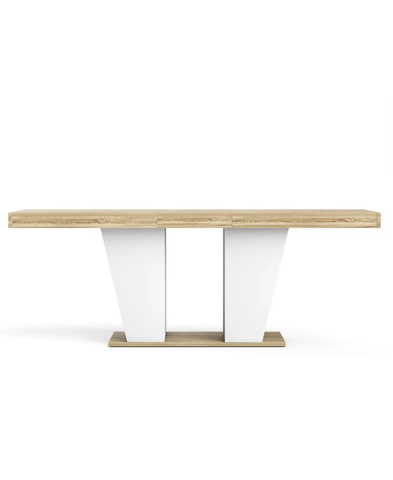 Streamdale Furniture Rustic Extendable Dining Table with Storage Shelves