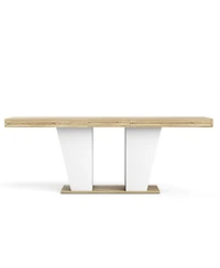 Streamdale Furniture Rustic Extendable Dining Table with Storage Shelves