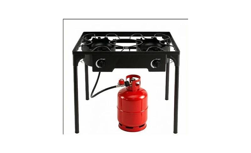 Mountaintop 2 Burner Propane Stove 160000 Btu Adjustable Regulator And Hose Camping Bbq Outdoor Cooking Equipment