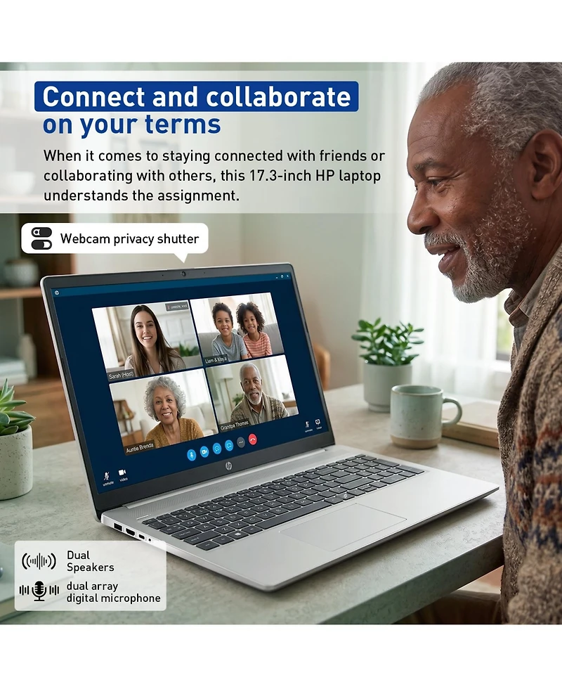 Hp Essential 17.3 inch Fhd Laptop, Amd Ryzen 5 7430U, Amd Radeon Graphics, 16GB Ram, 1TB Ssd, Wi-Fi 6, Win11 Home