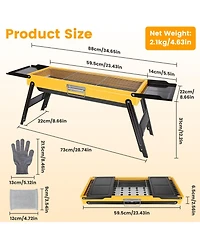 Mountaintop Portable Folding Charcoal Grill, Stainless Steel, Compact Tabletop With Side Panels and Carry Handle, for Picnic, Backyard, Beach, Travel