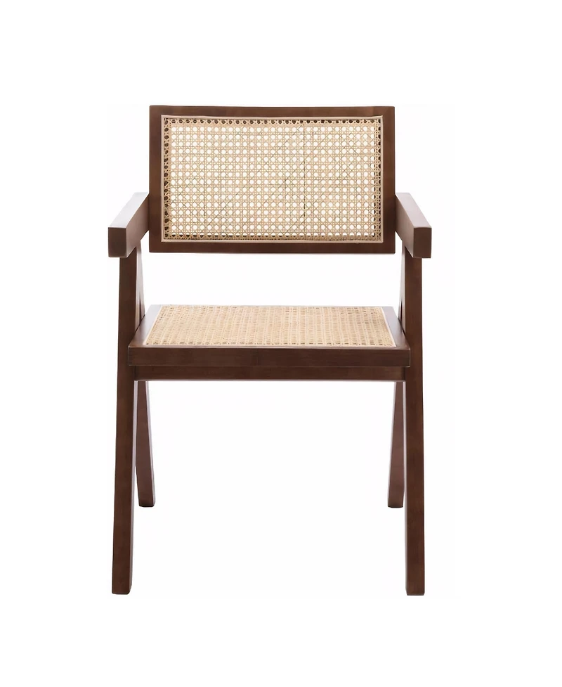 Flynama Modern Mid Century Rattan Accent Dining Chair with Armrests, for Living Room and Dining Room