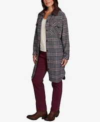 Ruby Rd. Petite Brushed Plaid Mid-Length Shirt Jacket